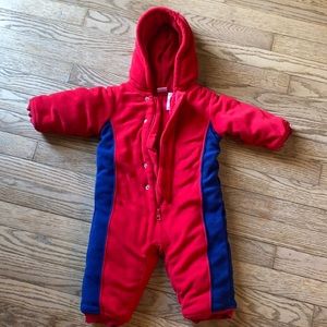 6-9 month red fleece snowsuit
